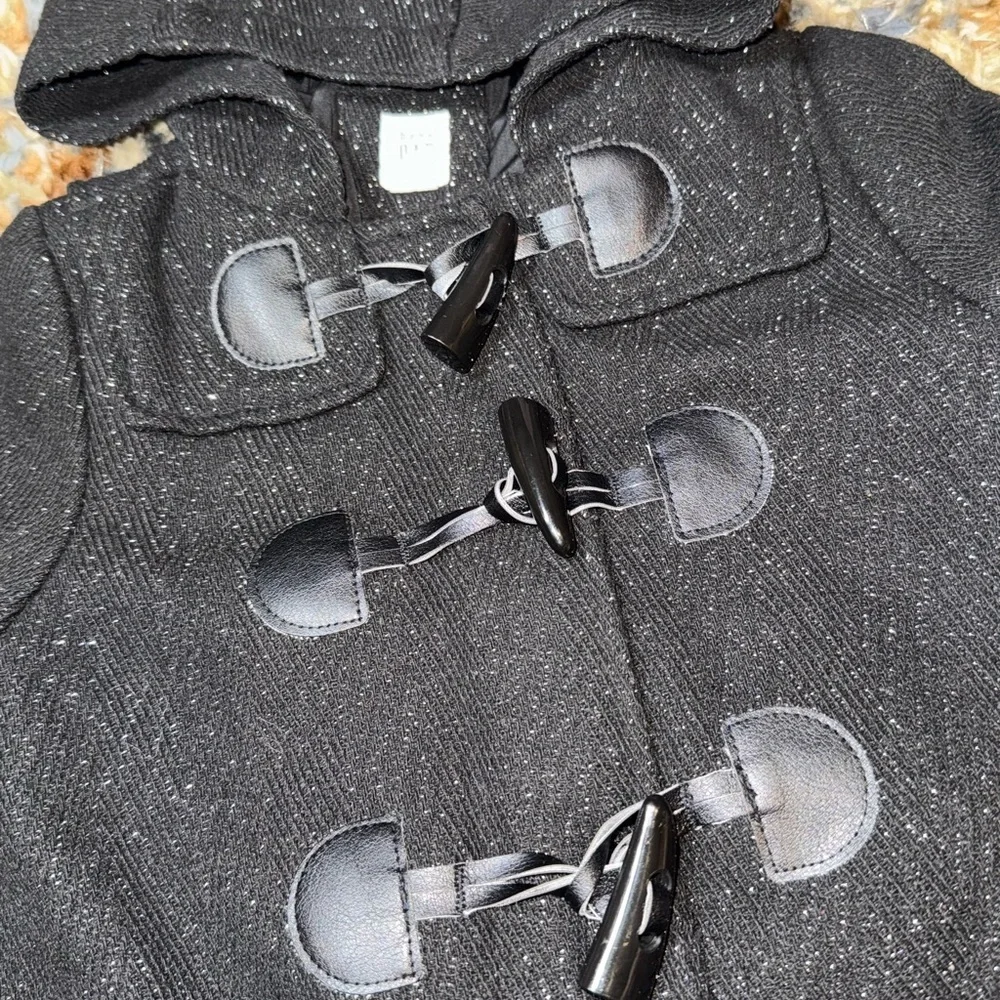 Baby Gap Black Hooded Toggle Coat (Toddler, Size 3 Years)